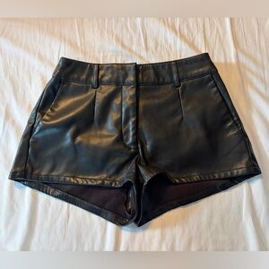 Black Leather Micro Shorts